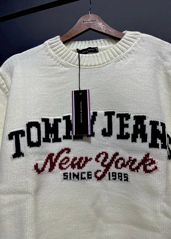 Tommy Jeans Beyaz Erkek Triko Kazak - Görsel 2