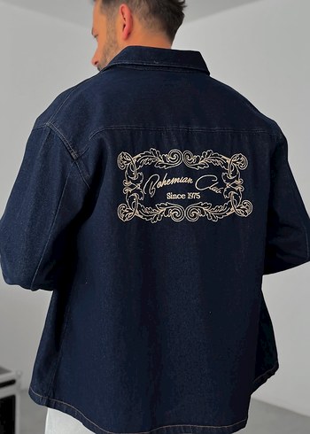 Lacivert Denim Ceket - Görsel 2