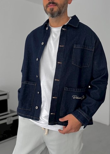 Lacivert Denim Ceket - Görsel 3