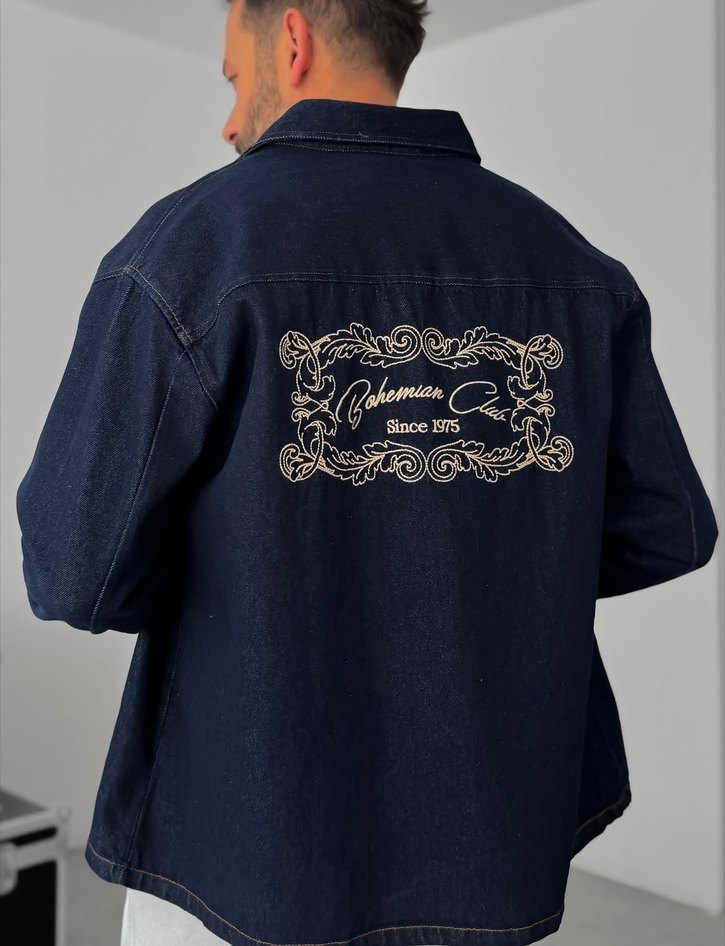 Lacivert Denim Ceket - Görsel 2