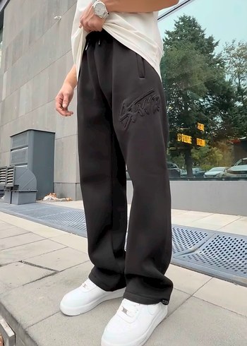 Siyah Erkek Rahat Kesim Streetwear Eşofman - Görsel 2