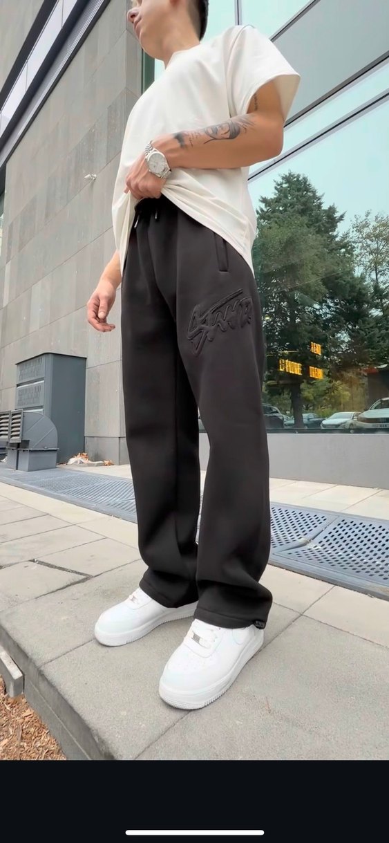 Siyah Erkek Rahat Kesim Streetwear Eşofman - Görsel 2