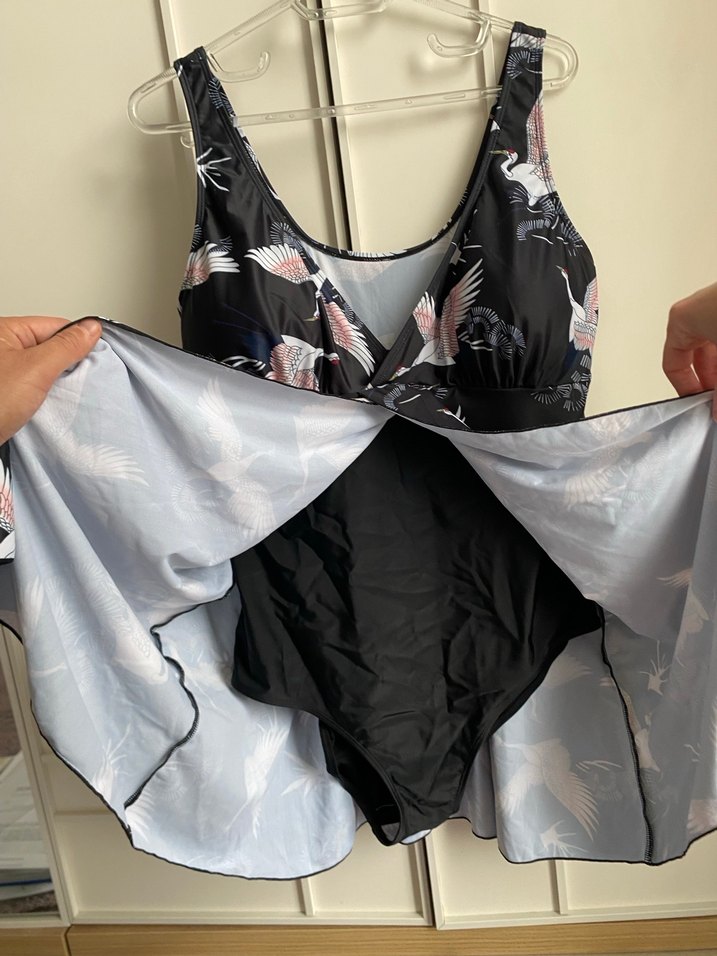 Siyah Desenli Midi Kadın Mayo - Görsel 2