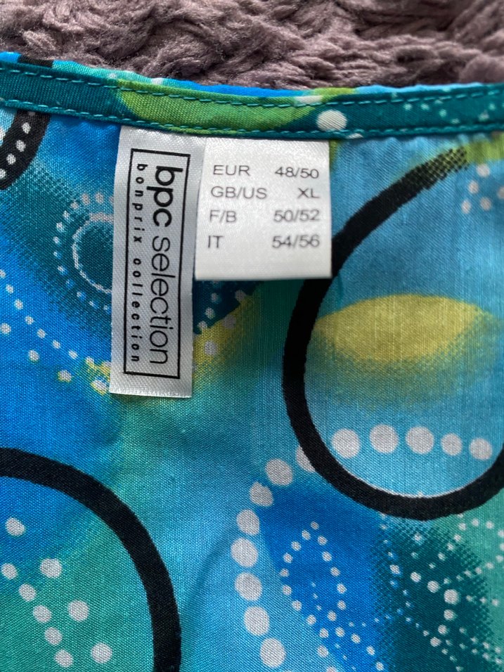 Turkuaz Batik Desenli sahilde giymelik Tunik - Görsel 2