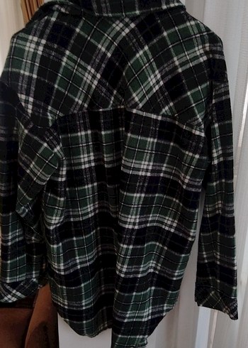 Düğmeli Yeşil Kadın Oduncu Gömlek - Görsel 4