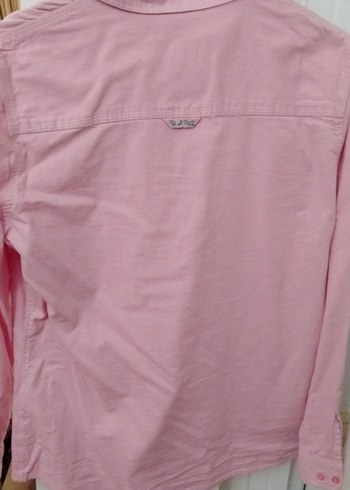 Pembe Pamuklu Uzun Kollu Gömlek - Görsel 5