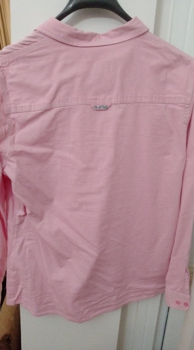 Pembe Pamuklu Uzun Kollu Gömlek - Görsel 5