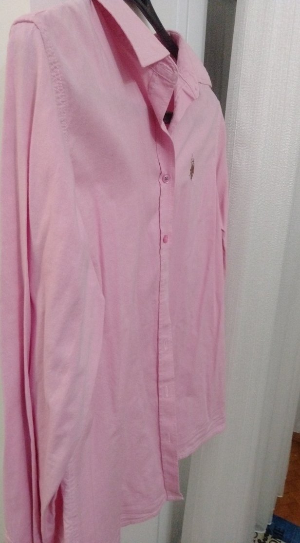 Pembe Pamuklu Uzun Kollu Gömlek - Görsel 4