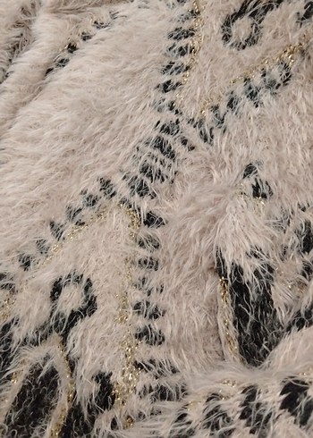 Sütlü kahve Nakışlı Kürklü Bohem Hırka - Görsel 2