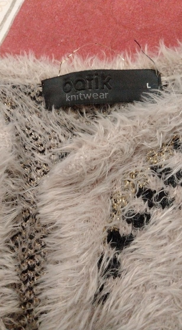 Sütlü kahve Nakışlı Kürklü Bohem Hırka - Görsel 3