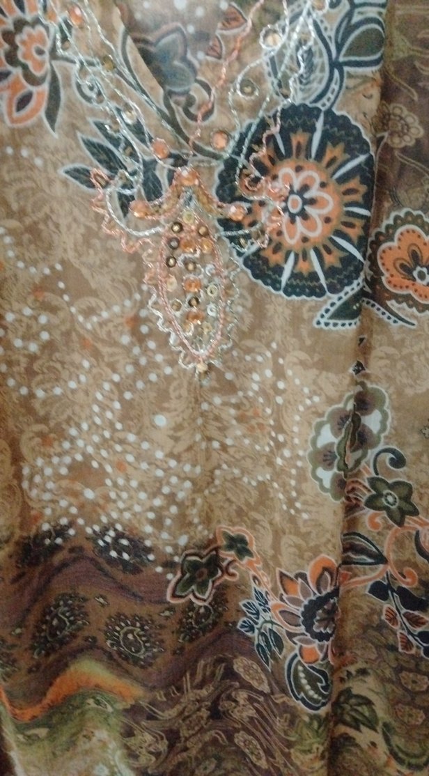 Bohem Uzun Kollu Desenli V Yaka Bluz - Görsel 3