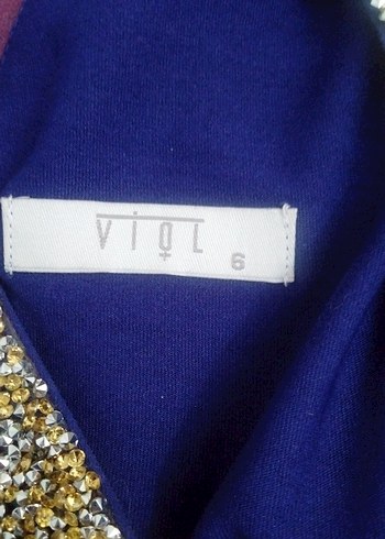 Mor V Yakalı Drapeli Midi Elbise - Görsel 6