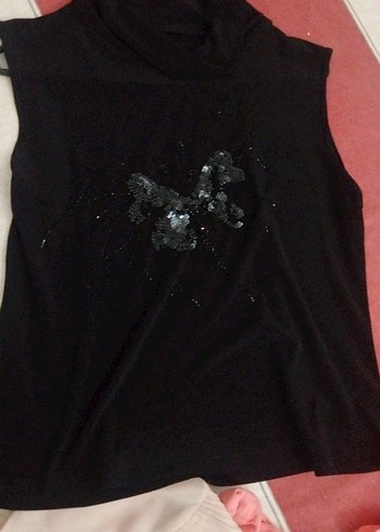 Siyah İşlemeli Boncuklu Gotik Abiye Bluz - Görsel 3