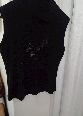 Siyah İşlemeli Boncuklu Gotik Abiye Bluz - Görsel 4