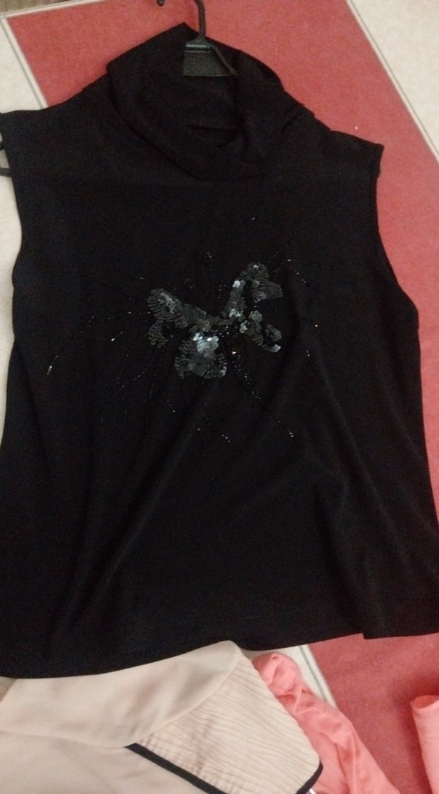 Siyah İşlemeli Boncuklu Gotik Abiye Bluz - Görsel 3