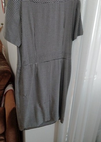 Gri Düğmeli Kısa Kollu Midi Kadın Elbise - Görsel 4