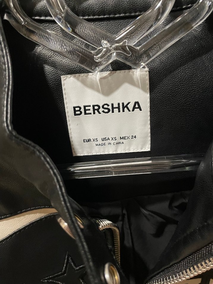 Kadın Siyah Beyaz Deri Biker Ceket - Görsel 3