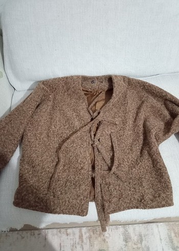 Örgü Detaylı Kahverengi Midi Kadın Kaban - Görsel 3