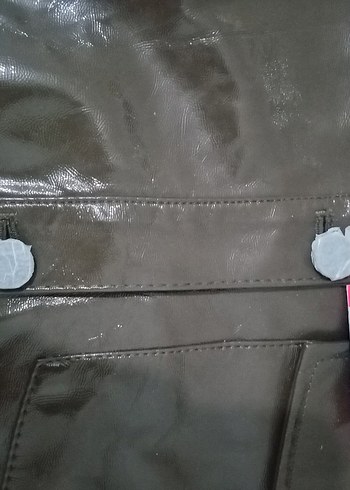 Düğmeli Kahverengi Kadın Deri Ceket - Görsel 3