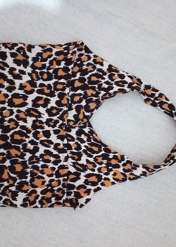 Düğmeli Leopar Desenli Kadın Yelek - Görsel 2