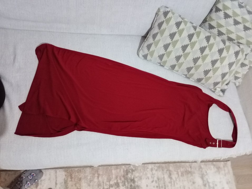 bordo elbise - Görsel 2