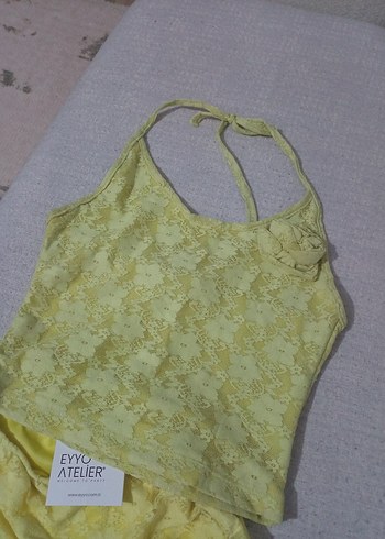 Sarı Volanlı Midi Etek - Görsel 6