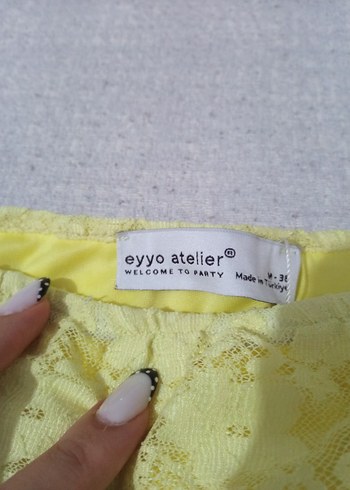 Sarı Volanlı Midi Etek - Görsel 2