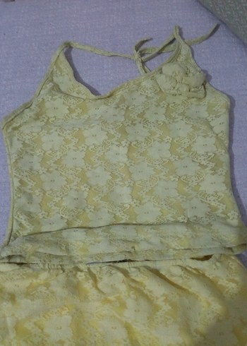 Sarı Volanlı Midi Etek - Görsel 4