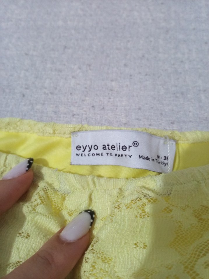 Sarı Volanlı Midi Etek - Görsel 2