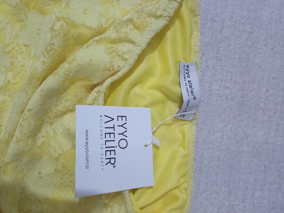 Sarı Volanlı Midi Etek - Görsel 5