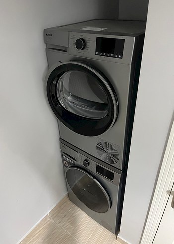 Gri Renkli Çamaşır Kurutma ve Yıkama Makinesi - Görsel 3