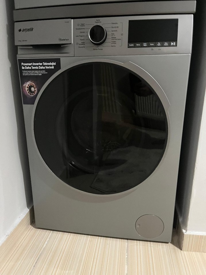 Gri Renkli Çamaşır Kurutma ve Yıkama Makinesi - Görsel 2