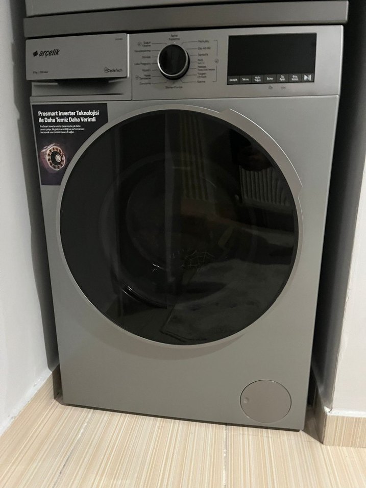 Gri Renkli Çamaşır Kurutma ve Yıkama Makinesi - Görsel 5