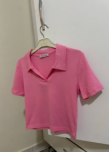 Pembe Kız Çocuk Polo Tişört - Görsel 2