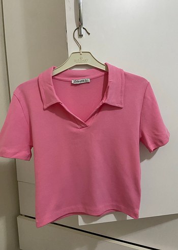 Pembe Kız Çocuk Polo Tişört - Görsel 5