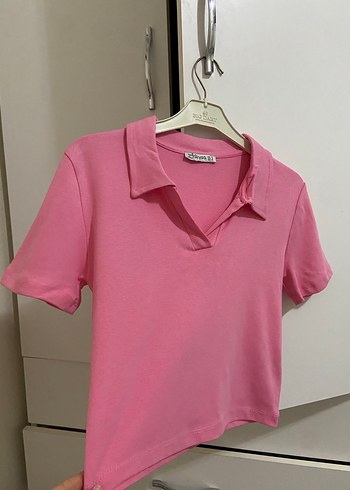 Pembe Kız Çocuk Polo Tişört - Görsel 4