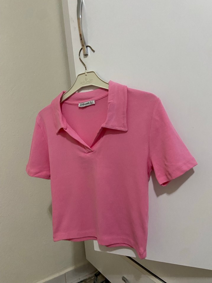 Pembe Kız Çocuk Polo Tişört - Görsel 2