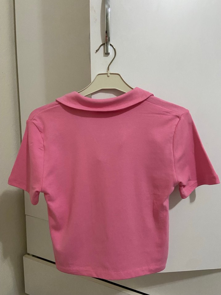 Pembe Kız Çocuk Polo Tişört - Görsel 3