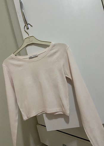 Bej Kadın Uzun Kollu Crop Top - Görsel 2