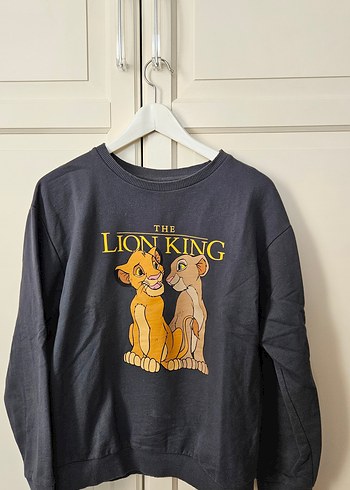 The Lion King Baskılı Gri Kadın Sweatshirt