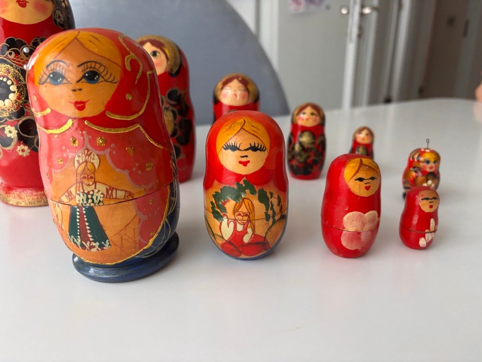 Kırmızı Rus Matruşka Bebek Seti - Görsel 3