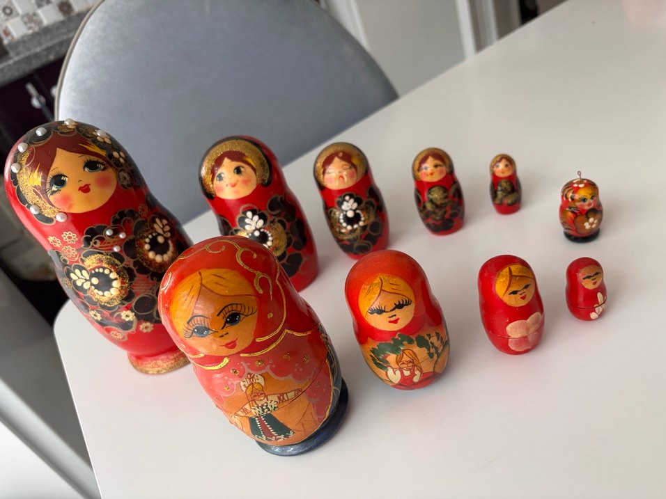 Kırmızı Rus Matruşka Bebek Seti - Görsel 5