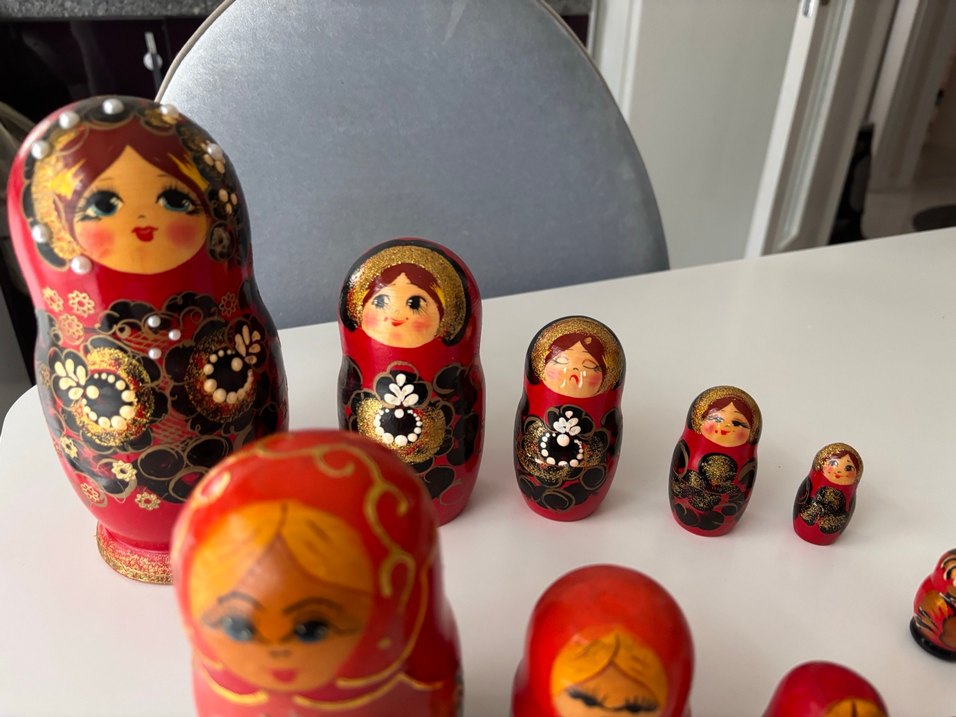 Kırmızı Rus Matruşka Bebek Seti - Görsel 2