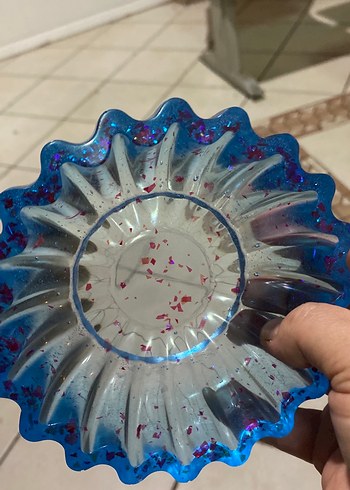 Mavi Tie-Dye Desenli Tabak - Görsel 2