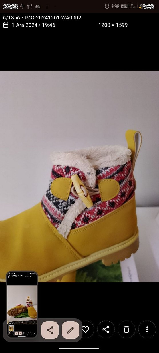 Renkli Etnik Desenli Kadın Botu - Görsel 5