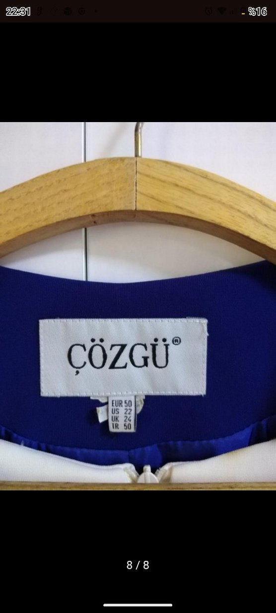 Boncuk Detaylı Uzun Kollu Mavi Kadın Ceket - Görsel 5