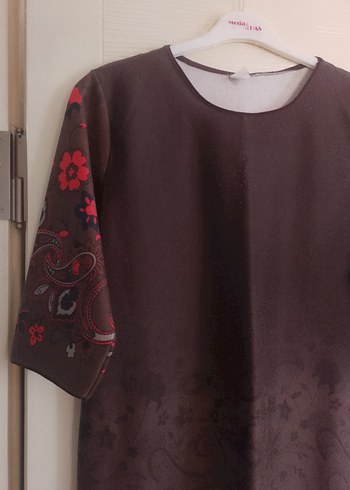 Bordo Bohem Midi Elbise - Görsel 3