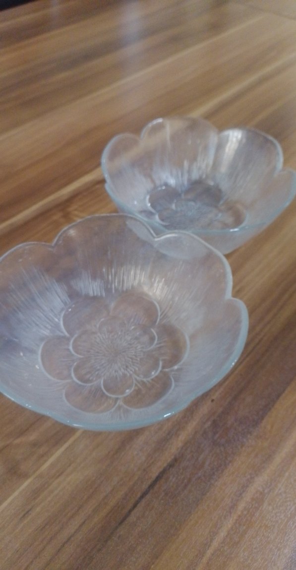 Çiçek Desenli seffaf Cam Kase - Görsel 2