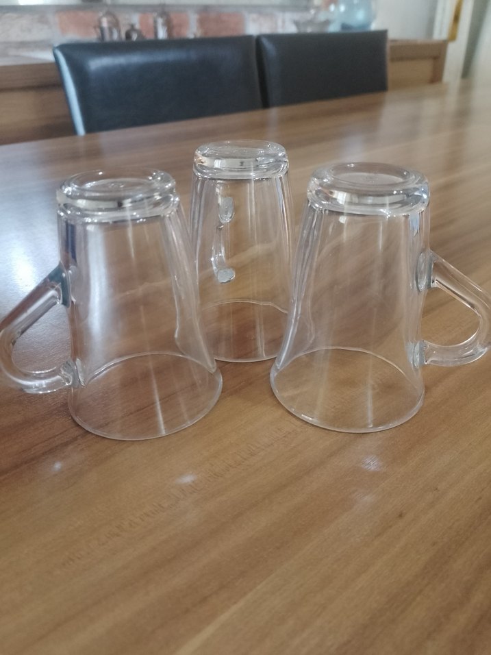 Şeffaf Cam Kulplu 3'lü Bardak Seti - Görsel 2
