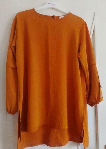 Kadın Kahverengi Keten Salaş Tunik - Görsel 2